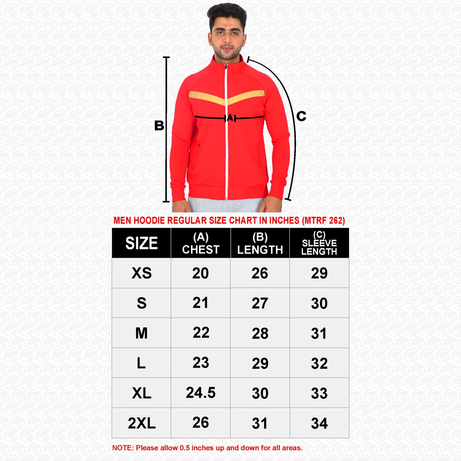 Men's Zipper Hoodie - Versatile, Soft Cotton Blend, Full-Zip Design for Easy Wear, Stylish & Comfortable for All Seasons - Red - BFW-HS-1702 - Image 7