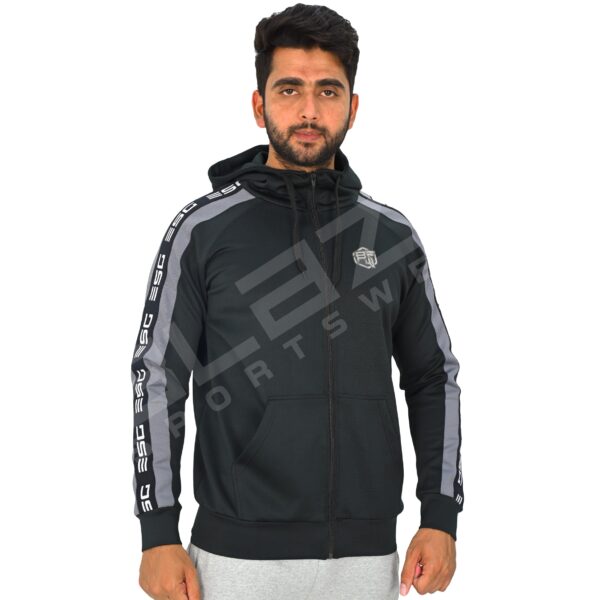 Men's Pullover Hoodie - Soft, Comfortable Cotton Blend, Stylish, Cozy & Warm for Winter, Perfect for Casual Wear - Black Grey - BFW-HS-1706 - Image 6