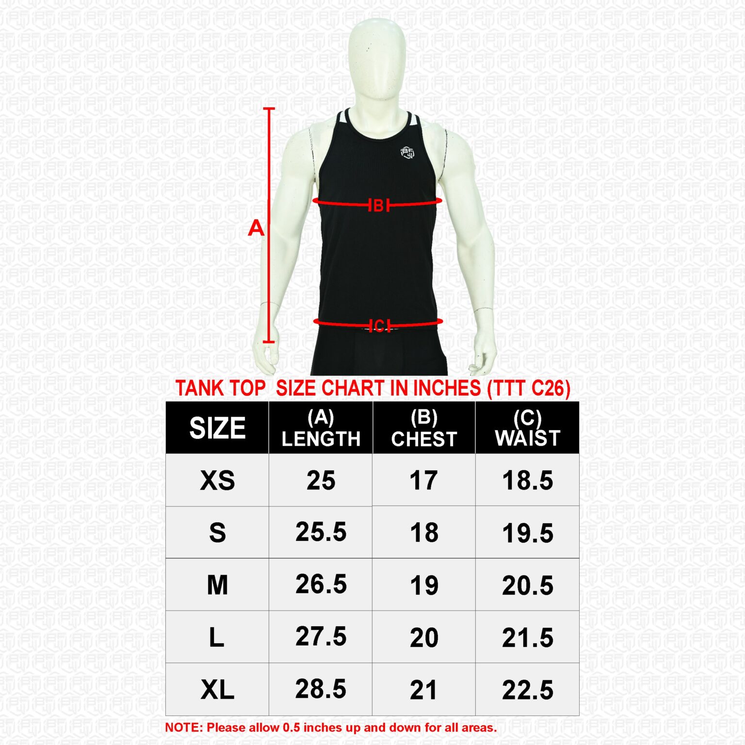 Men’s Tank Top – Comfortable, Stylish, Perfect for Summer, Gym Wear, and Casual Outfits, Made with Soft, Breathable Fabric - Black - BFW-MTT-1301 - Image 9