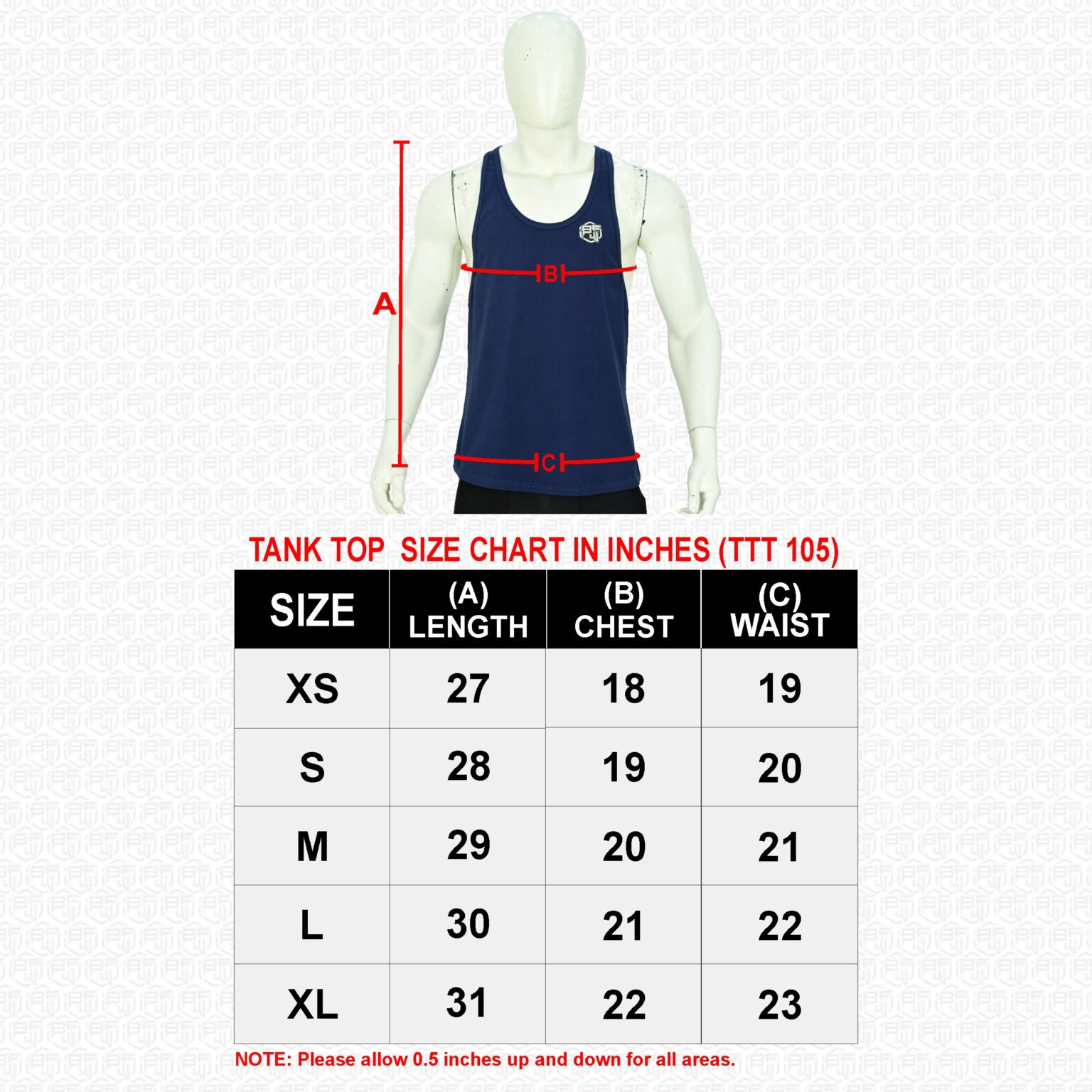Men’s Tank Top – Comfortable, Stylish, Perfect for Summer, Gym Wear, and Casual Outfits, Made with Soft, Breathable Fabric - Dark Blue - BFW-MTT-1302 - Image 8