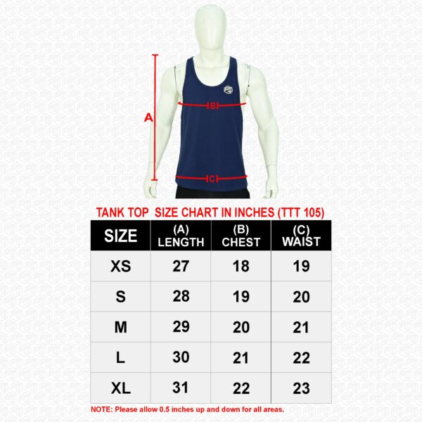 Men’s Tank Top – Comfortable, Stylish, Perfect for Summer, Gym Wear, and Casual Outfits, Made with Soft, Breathable Fabric - Dark Blue - BFW-MTT-1302 - Image 8