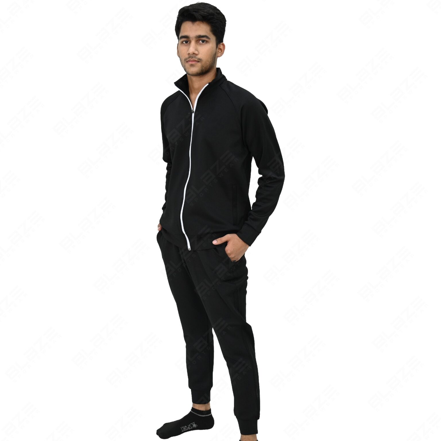BFW Men’s Zipper Tracksuit for Comfort & Style – Ideal for Gym, Sports, and Casual Wear - Black - BFW-TS-1508 - Image 9