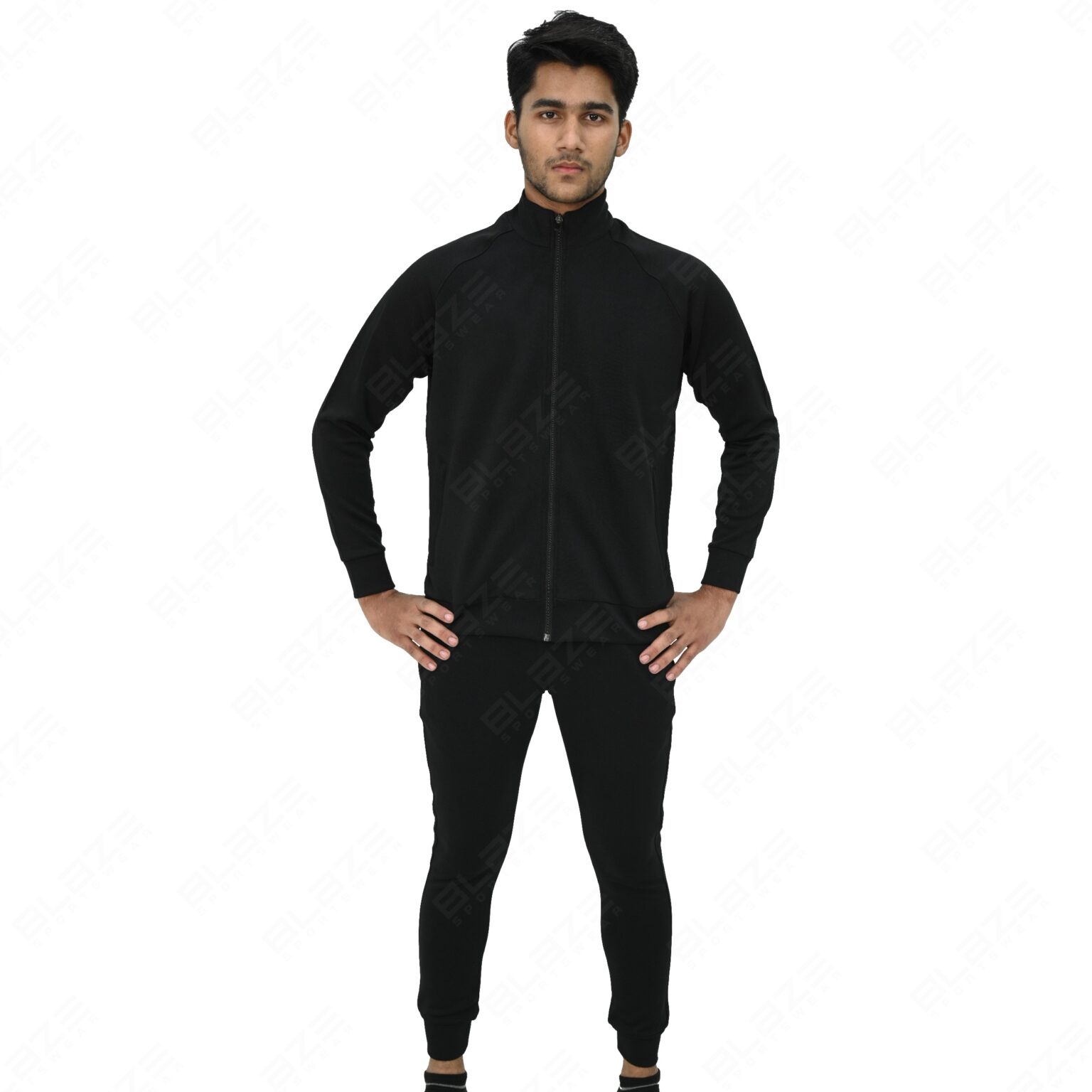 BFW Men’s Zipper Tracksuit for Comfort & Style – Ideal for Gym, Sports, and Casual Wear - Black - BFW-TS-1508 - Image 4