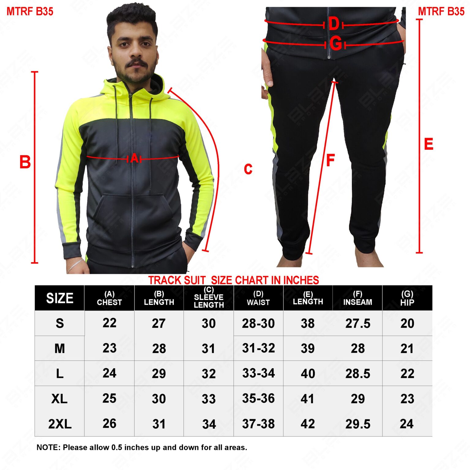 BFW Men’s Zipper Tracksuit for Comfort & Style – Ideal for Gym, Sports, and Casual Wear - Green/Black - BFW-TS-1502 - Image 2