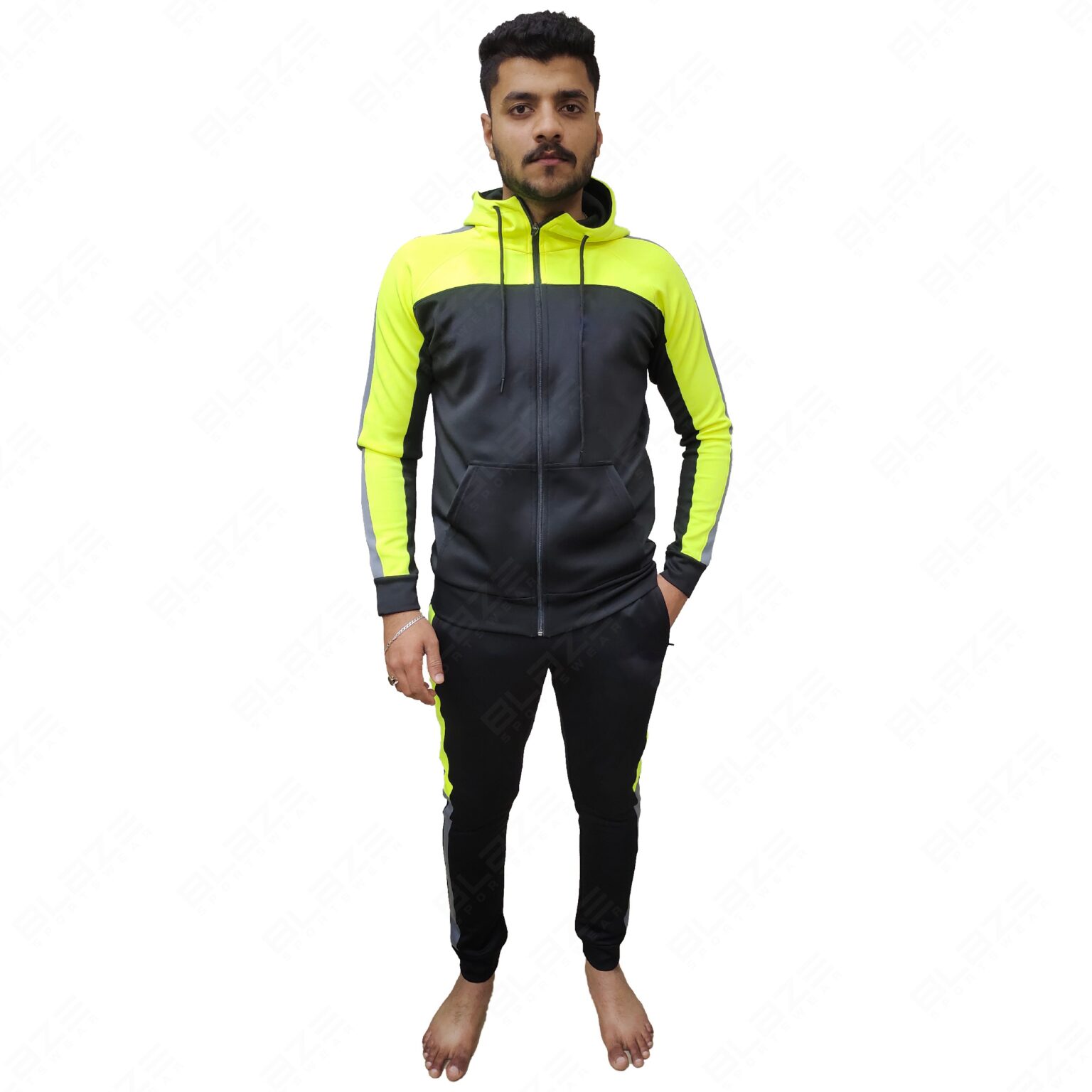 BFW Men’s Zipper Tracksuit for Comfort & Style – Ideal for Gym, Sports, and Casual Wear - Green/Black - BFW-TS-1502 - Image 5
