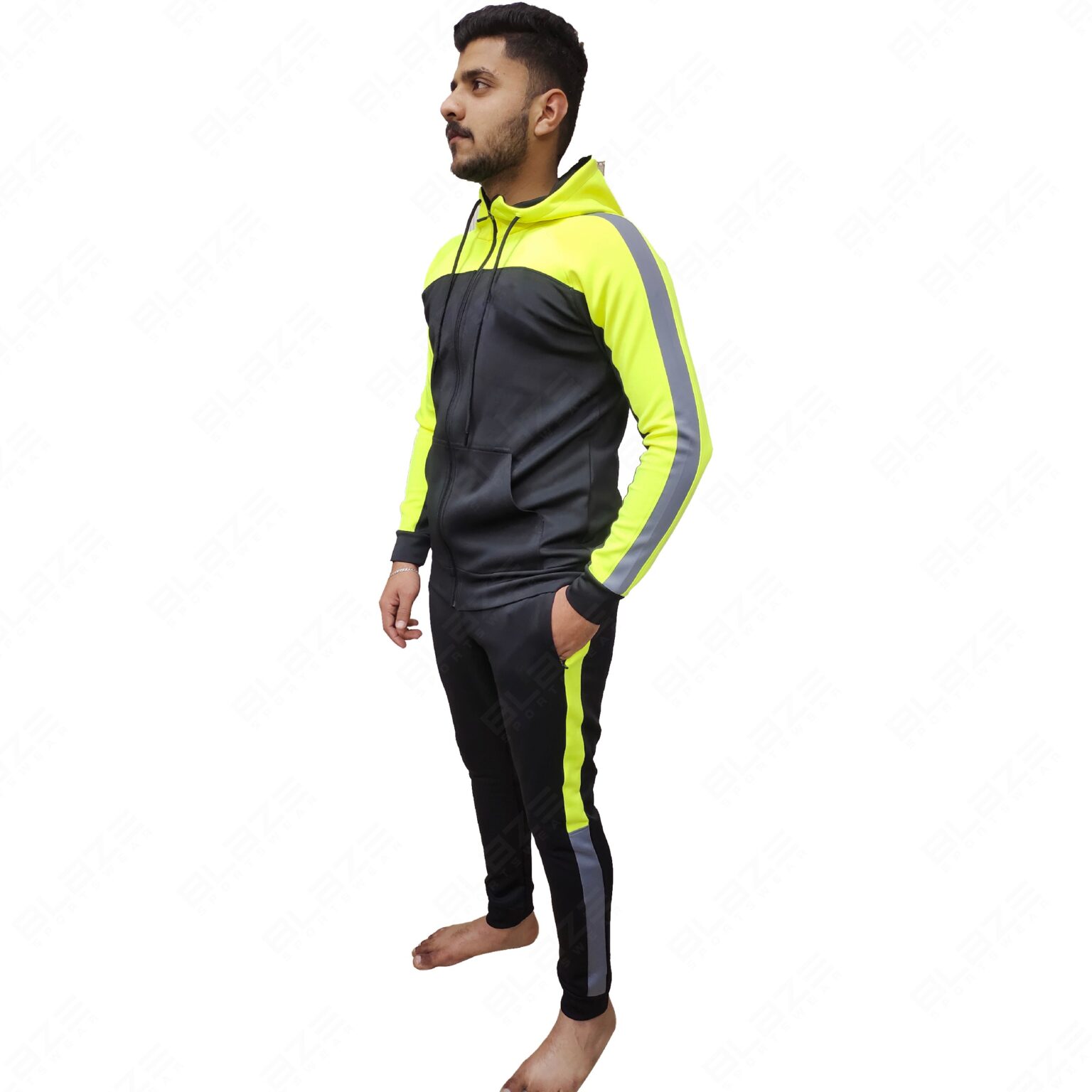 BFW Men’s Zipper Tracksuit for Comfort & Style – Ideal for Gym, Sports, and Casual Wear - Green/Black - BFW-TS-1502 - Image 7