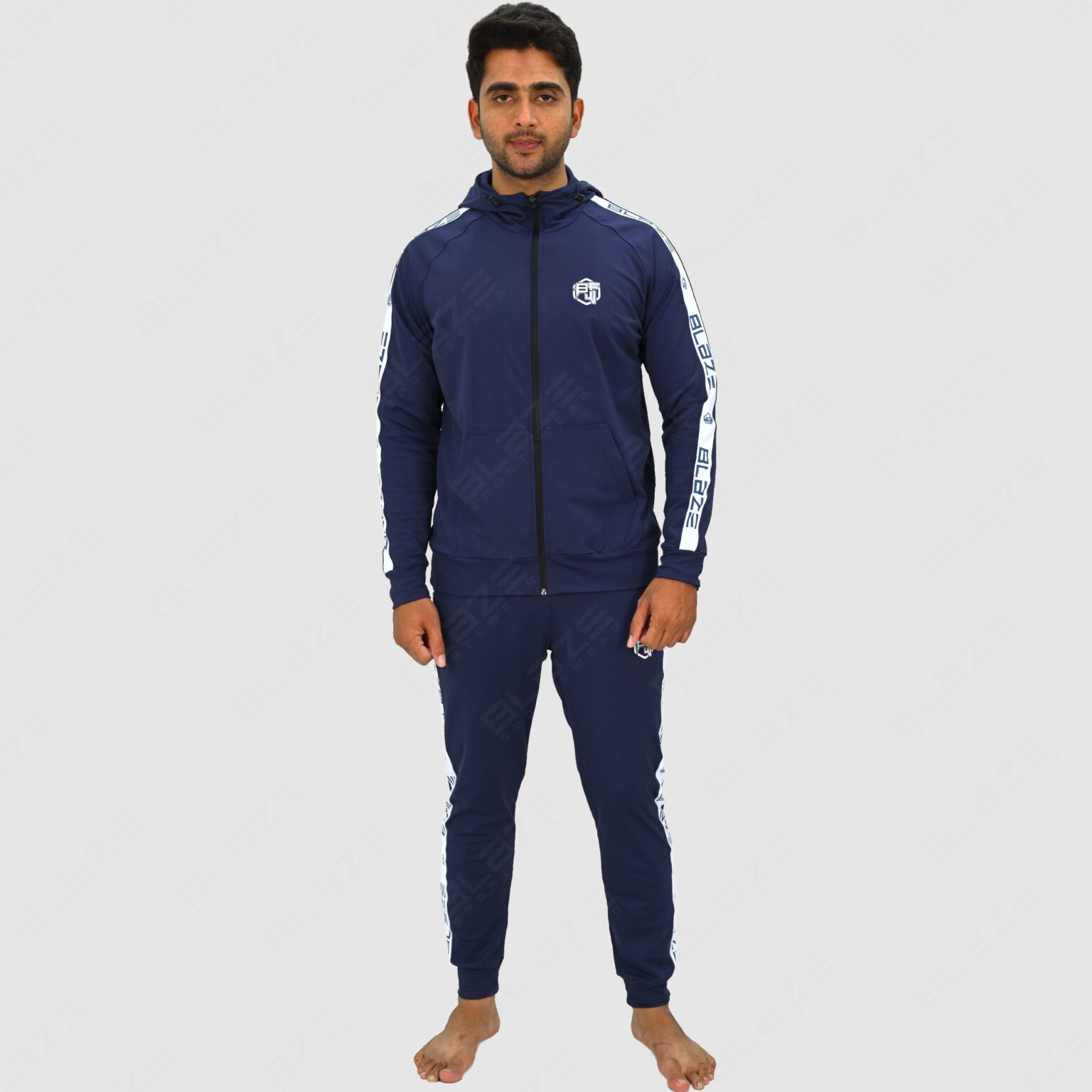 BFW Men’s Zipper Tracksuit for Comfort & Style – Ideal for Gym, Sports, and Casual Wear - Blue - BFW-TS-1511 - Image 4