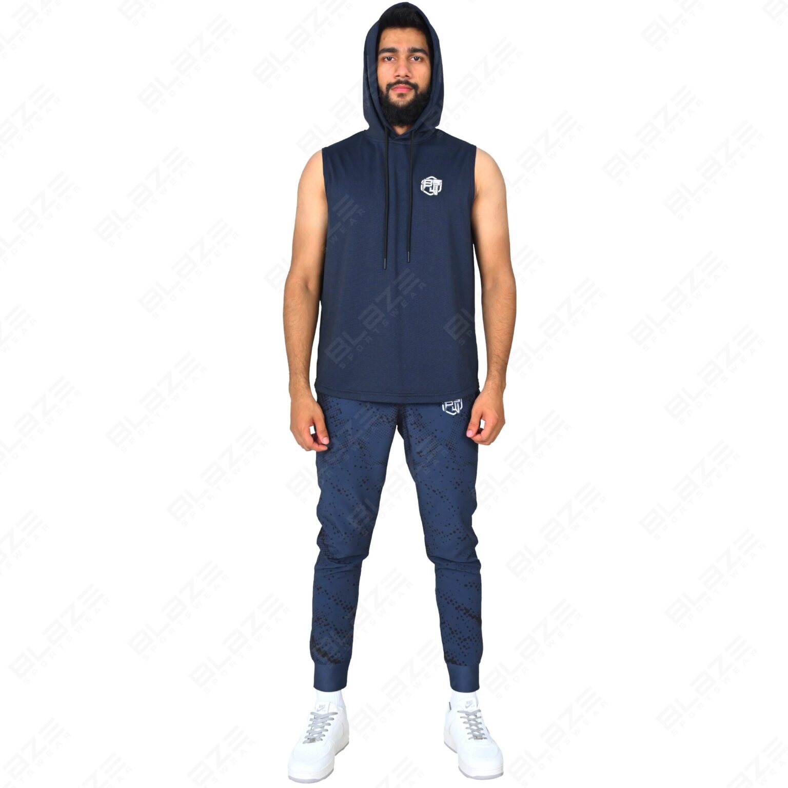 Men's Sleeveless Hoodie - Cool & Comfortable, Soft Cotton Blend, Ideal for Gym, Summer, and Casual Wear, Stylish and Functional - Royal Blue - BFW-HS-1714 - Image 3