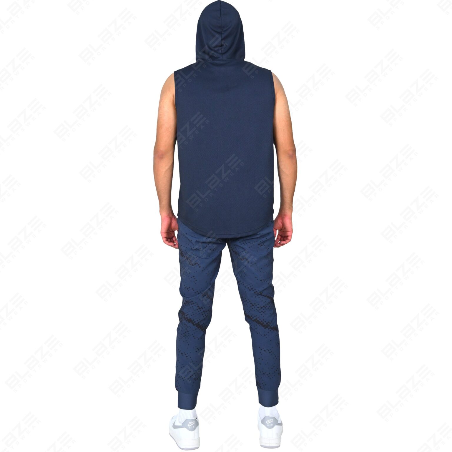 Men's Sleeveless Hoodie - Cool & Comfortable, Soft Cotton Blend, Ideal for Gym, Summer, and Casual Wear, Stylish and Functional - Royal Blue - BFW-HS-1714 - Image 4