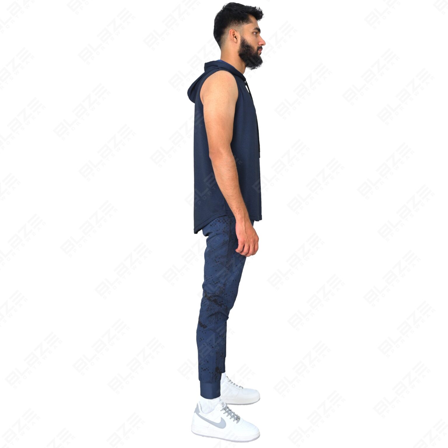 Men's Sleeveless Hoodie - Cool & Comfortable, Soft Cotton Blend, Ideal for Gym, Summer, and Casual Wear, Stylish and Functional - Royal Blue - BFW-HS-1714 - Image 5