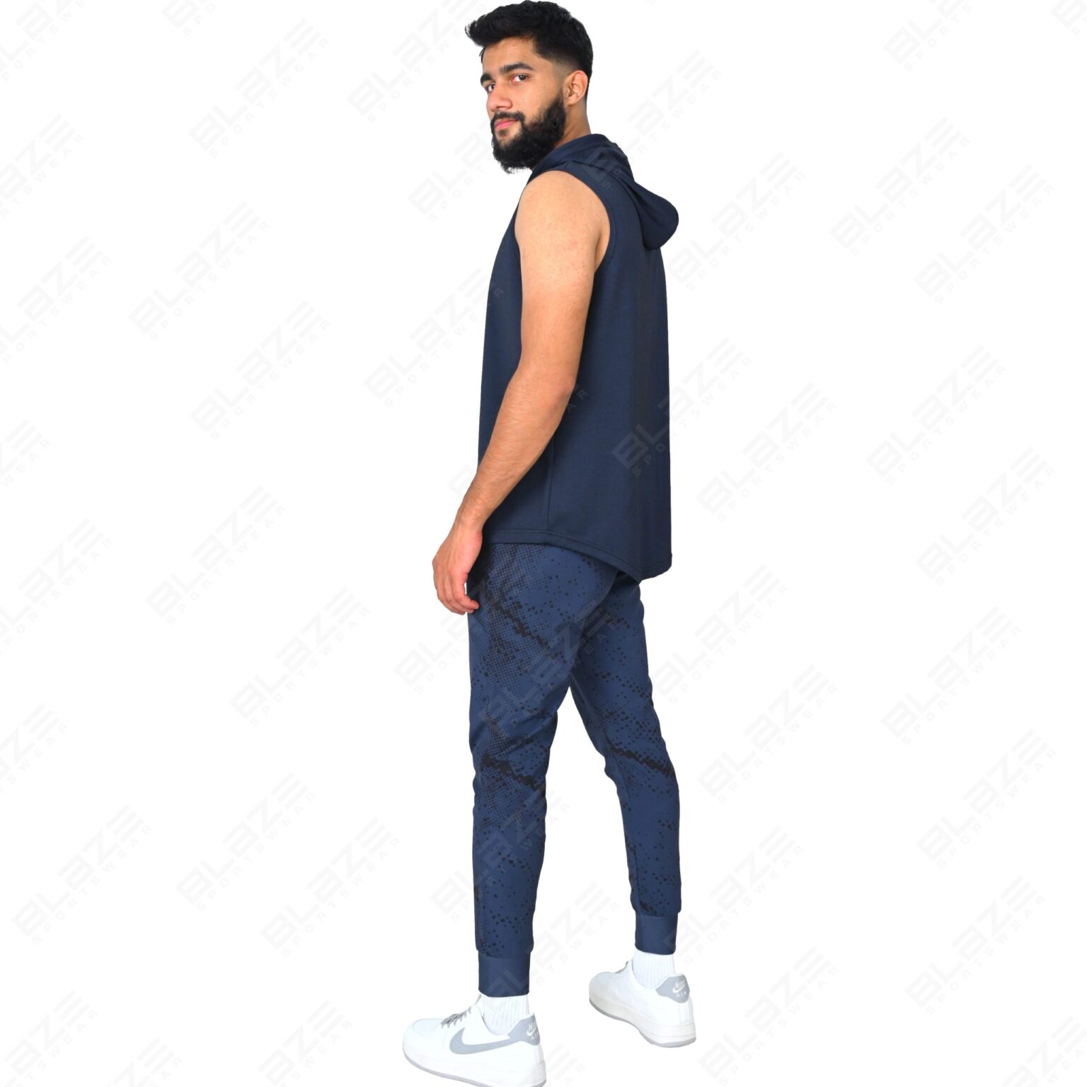 Men's Sleeveless Hoodie - Cool & Comfortable, Soft Cotton Blend, Ideal for Gym, Summer, and Casual Wear, Stylish and Functional - Royal Blue - BFW-HS-1714 - Image 6