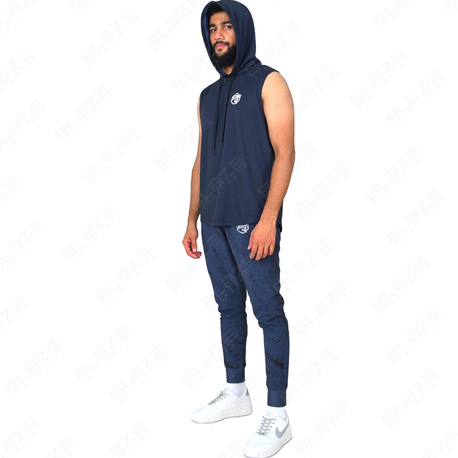 Men's Sleeveless Hoodie - Cool & Comfortable, Soft Cotton Blend, Ideal for Gym, Summer, and Casual Wear, Stylish and Functional - Royal Blue - BFW-HS-1714 - Image 7