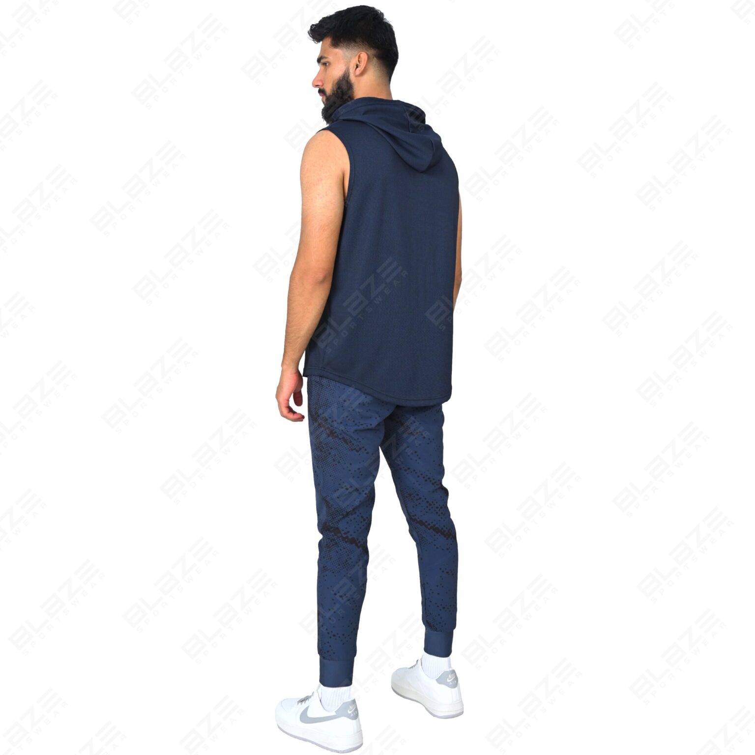Men's Sleeveless Hoodie - Cool & Comfortable, Soft Cotton Blend, Ideal for Gym, Summer, and Casual Wear, Stylish and Functional - Royal Blue - BFW-HS-1714 - Image 10