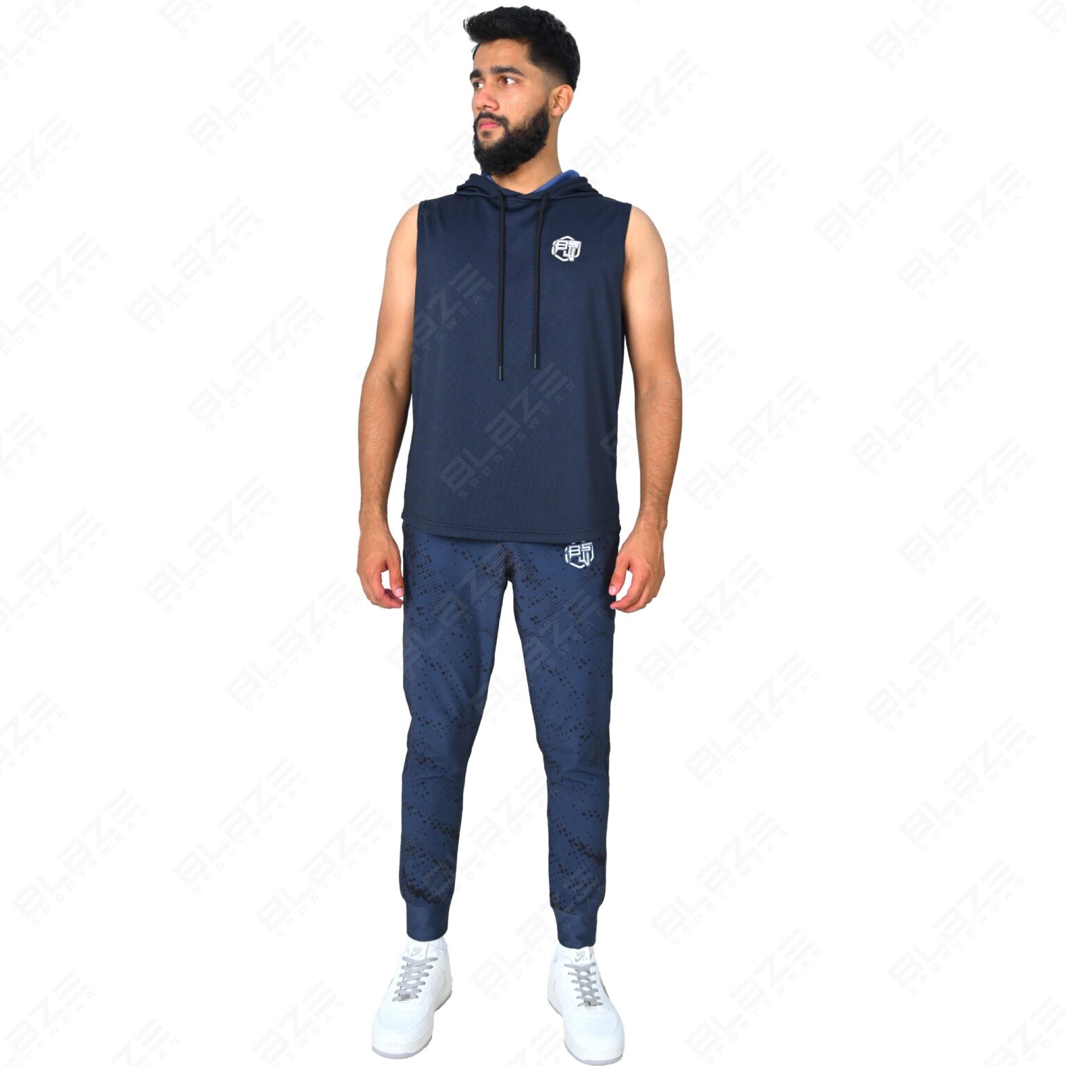 Men's Sleeveless Hoodie - Cool & Comfortable, Soft Cotton Blend, Ideal for Gym, Summer, and Casual Wear, Stylish and Functional - Royal Blue - BFW-HS-1714 - Image 11