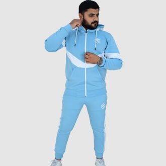 BFW Men’s Zipper Tracksuit for Comfort & Style – Ideal for Gym, Sports, and Casual Wear - Sky Blue - BFW-TS-1513