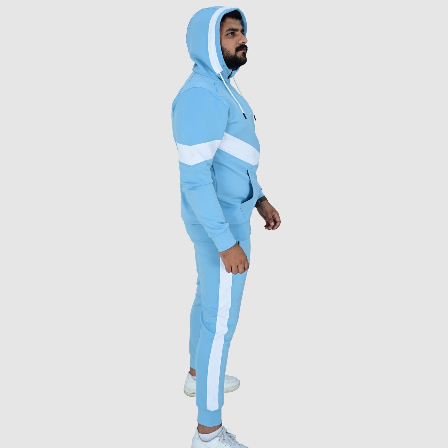 BFW Men’s Zipper Tracksuit for Comfort & Style – Ideal for Gym, Sports, and Casual Wear - Sky Blue - BFW-TS-1513 - Image 5