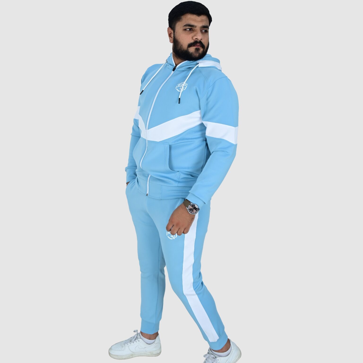 BFW Men’s Zipper Tracksuit for Comfort & Style – Ideal for Gym, Sports, and Casual Wear - Sky Blue - BFW-TS-1513 - Image 7