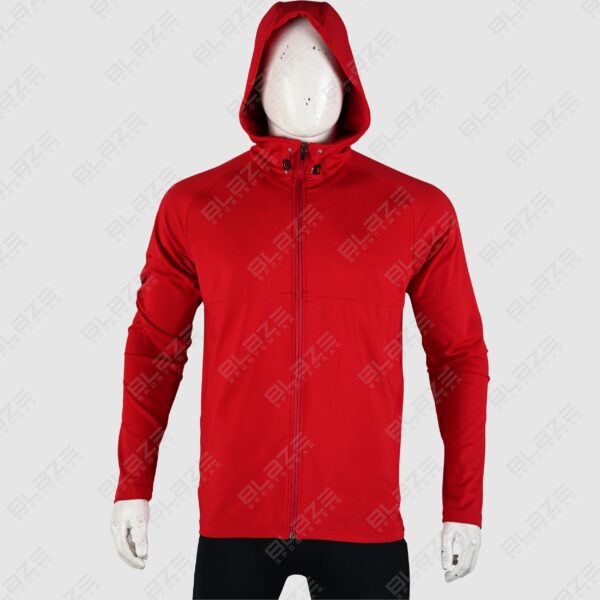 Men's Zipper Hoodie - Versatile, Soft Cotton Blend, Full-Zip Design for Easy Wear, Stylish & Comfortable for All Seasons - Maroon - BFW-HS-1701 - Image 4