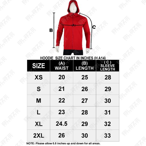 Men's Zipper Hoodie - Versatile, Soft Cotton Blend, Full-Zip Design for Easy Wear, Stylish & Comfortable for All Seasons - Maroon - BFW-HS-1701 - Image 9