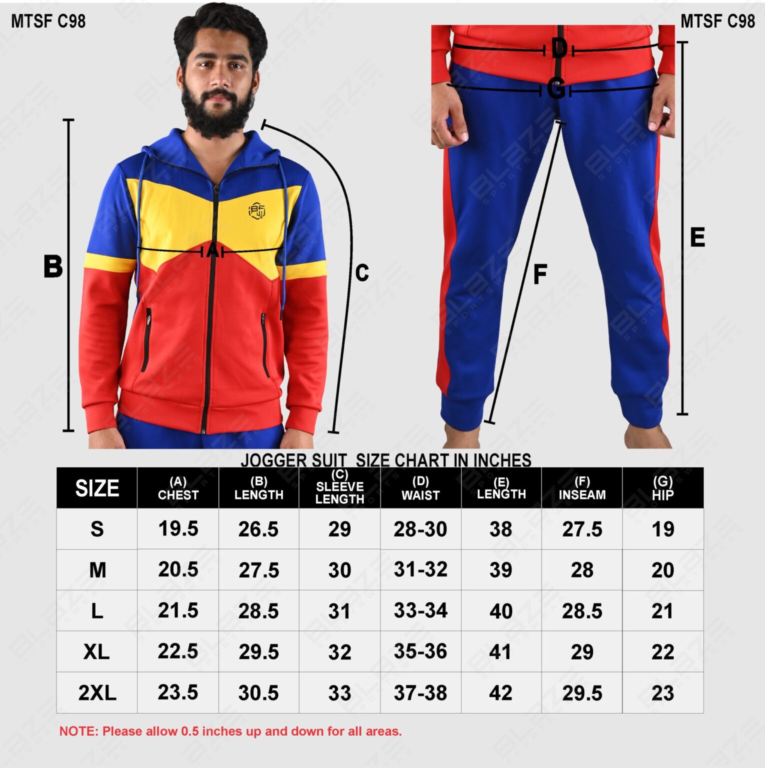 BFW Men’s Zipper Tracksuit for Comfort & Style – Ideal for Gym, Sports, and Casual Wear - Multicolor - BFW-TS-1506 - Image 9