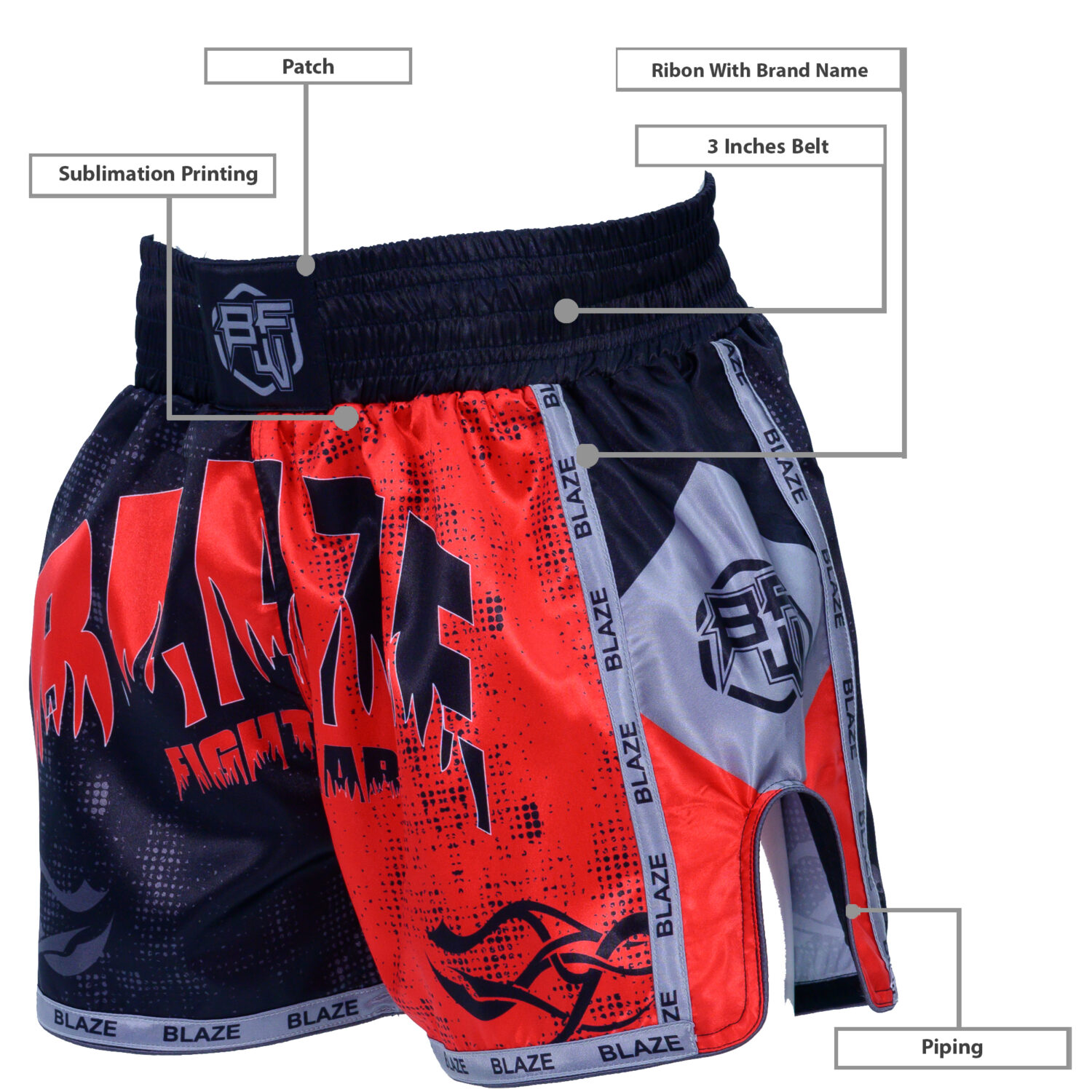 Muay Thai Shorts – Lightweight, Durable Fight Wear - BFW-THS-5115 - Image 5